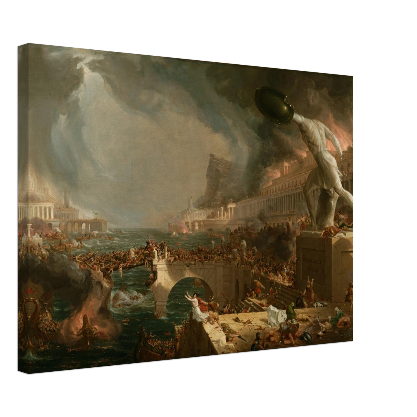 Reproduction du tableau "Le Cours de l'Empire : La Destruction" de Thomas Cole — impression d'art Melanchromia