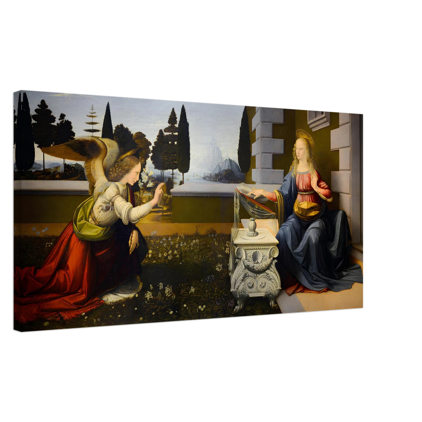 Reproduction du tableau "L'Annonciation" de Léonard de Vinci — impression d'art Melanchromia