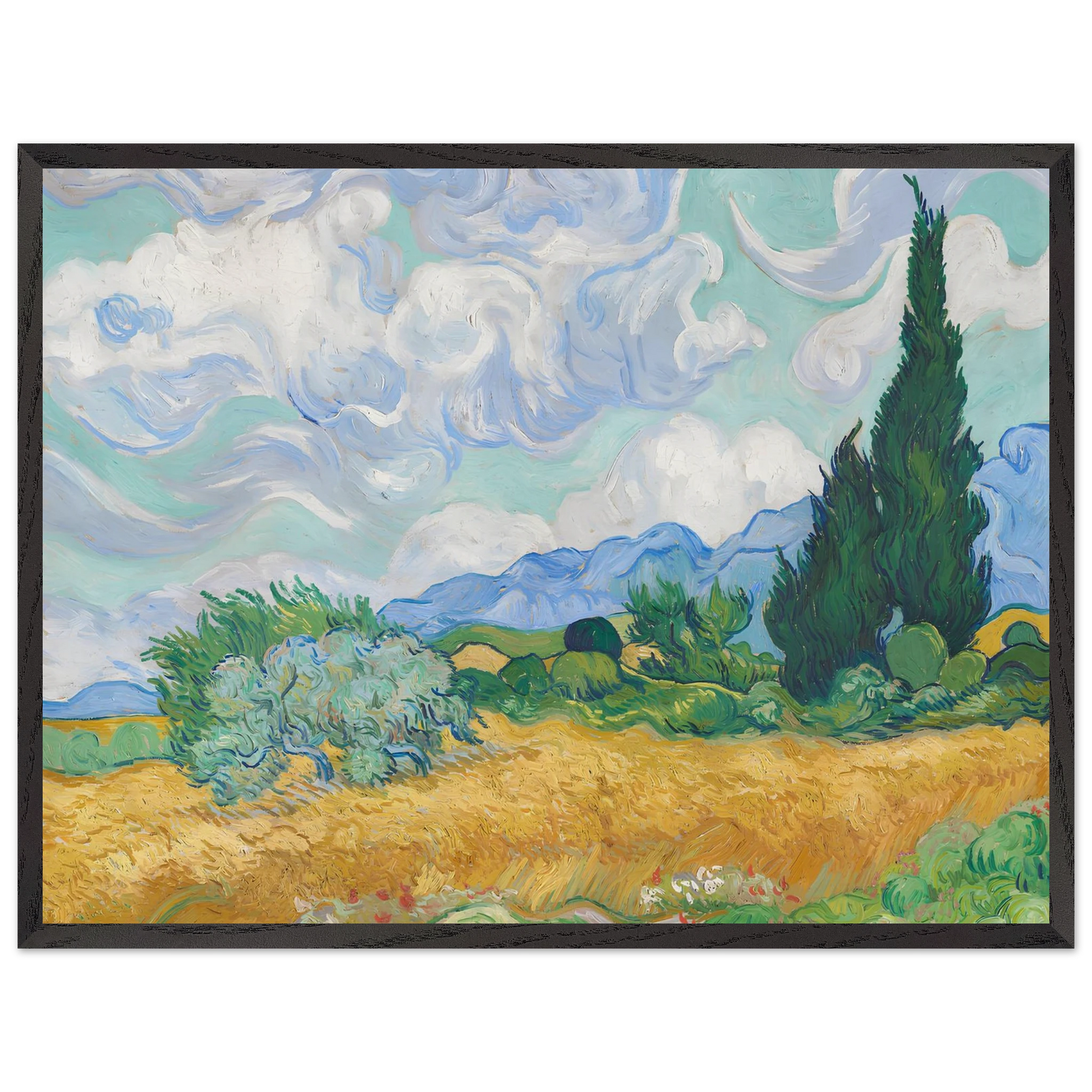 Reproduction du tableau "Champ de blé avec cyprès" de Vincent van Gogh — impression d'art Melanchromia