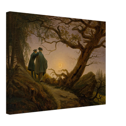 Deux hommes contemplant la lune — Caspar David Friedrich — Reproduction art classique — Melanchromia