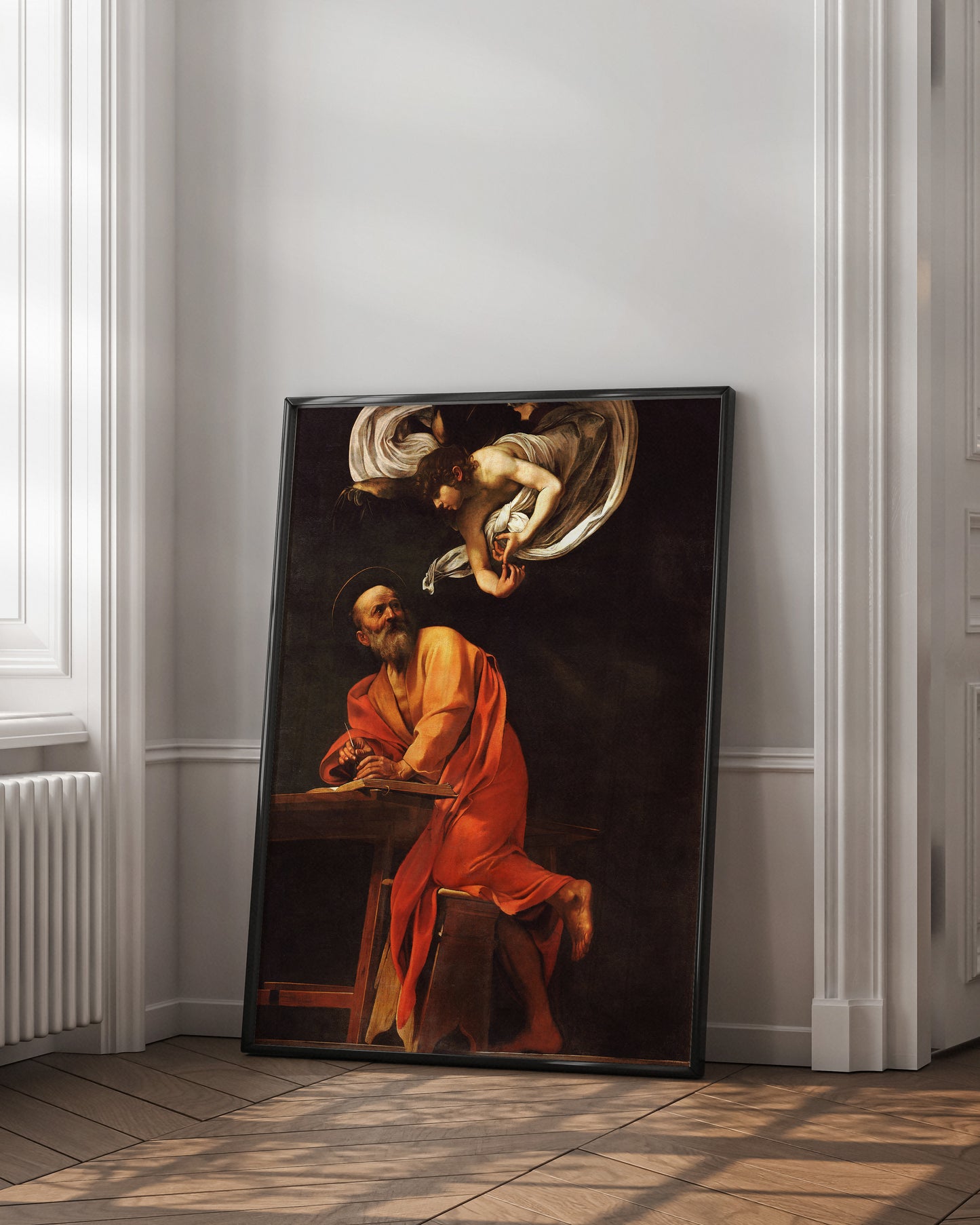 Reproduction du tableau "Saint Matthieu et l'Ange" de Le Caravage — impression d'art Melanchromia