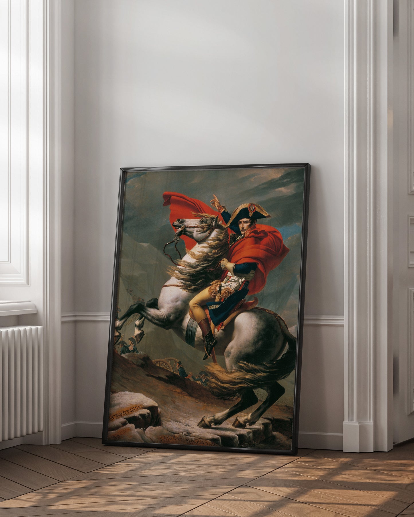 Reproduction du tableau "Bonaparte franchissant le Grand-Saint-Bernard" de Jacques-Louis David — impression d'art Melanchromia