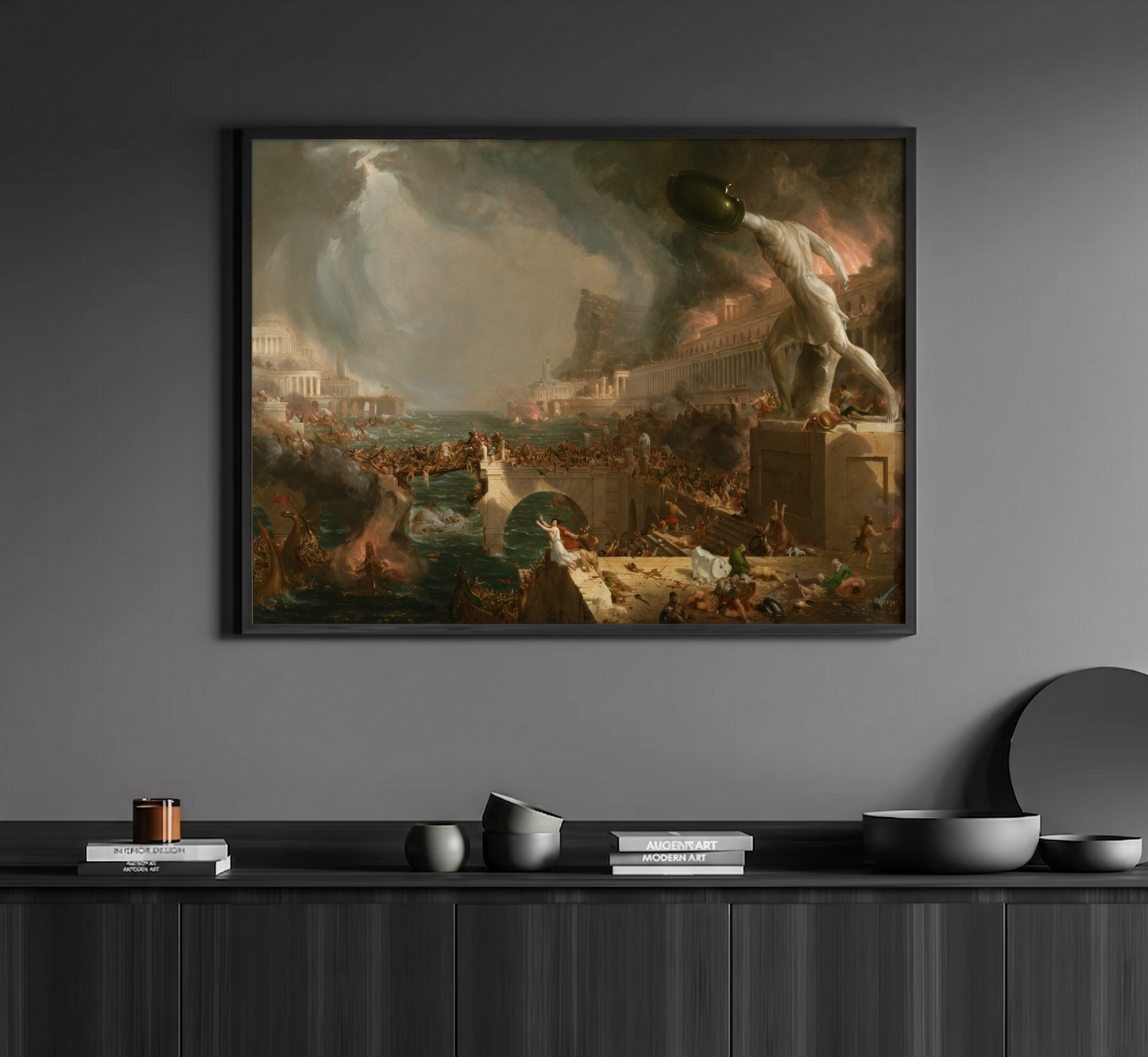 Reproduction du tableau "Le Cours de l'Empire : La Destruction" de Thomas Cole — impression d'art Melanchromia