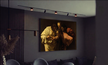 Reproduction du tableau "L'Incrédulité de saint Thomas" de Caravage — impression d'art Melanchromia