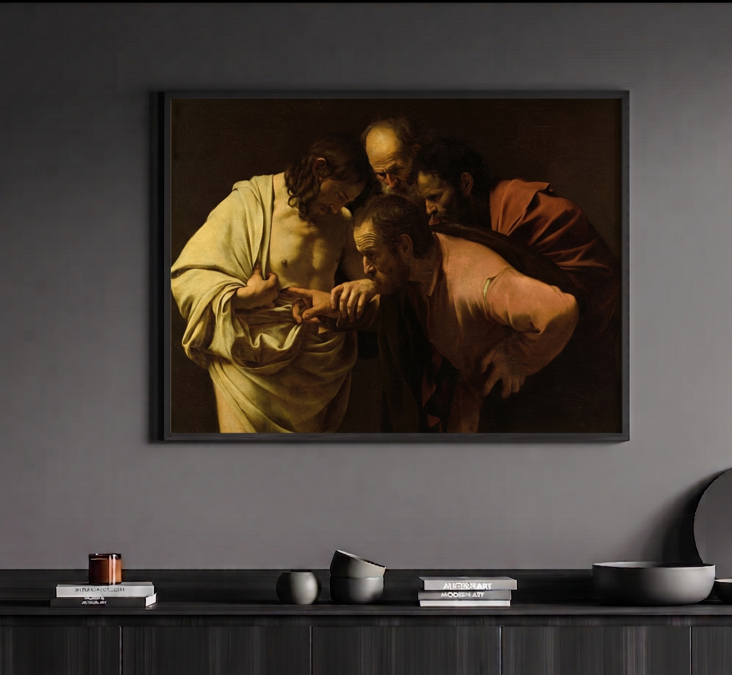 Reproduction du tableau "L'Incrédulité de saint Thomas" de Caravage — impression d'art Melanchromia