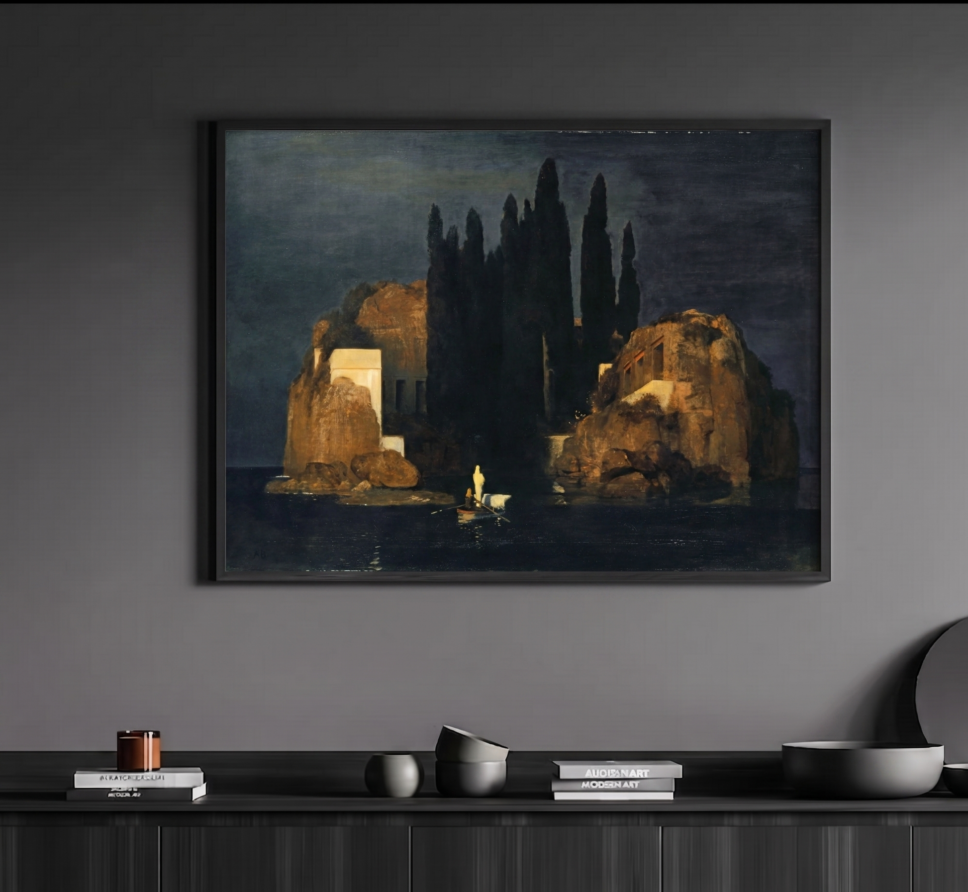 Reproduction du tableau "L'Île des morts (3e version)" de Arnold Böcklin — impression d'art Melanchromia