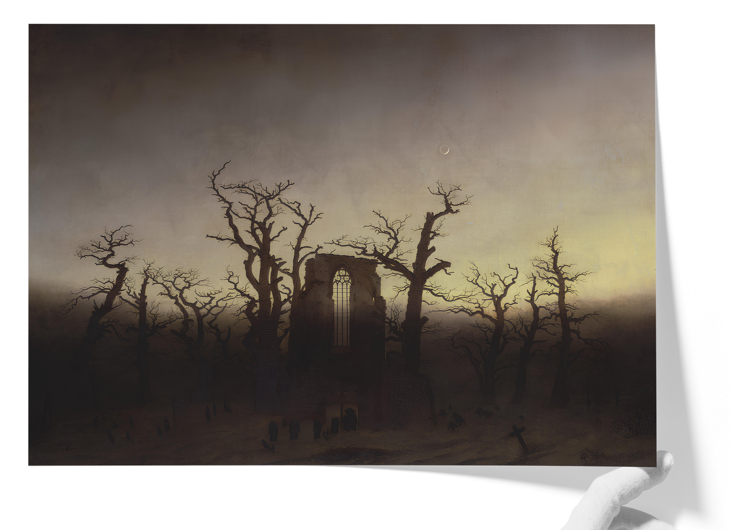 Reproduction du tableau "L'Abbaye dans une forêt de chênes" de Caspar David Friedrich — impression d'art Melanchromia