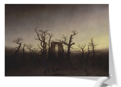 Reproduction du tableau "L'Abbaye dans une forêt de chênes" de Caspar David Friedrich — impression d'art Melanchromia