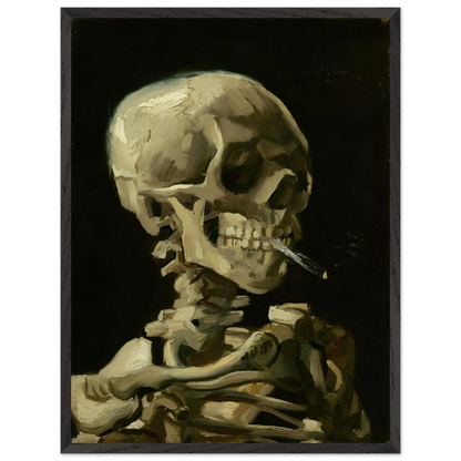 Reproduction du tableau "Crâne de squelette fumant une cigarette" de Vincent van Gogh — impression d'art Melanchromia