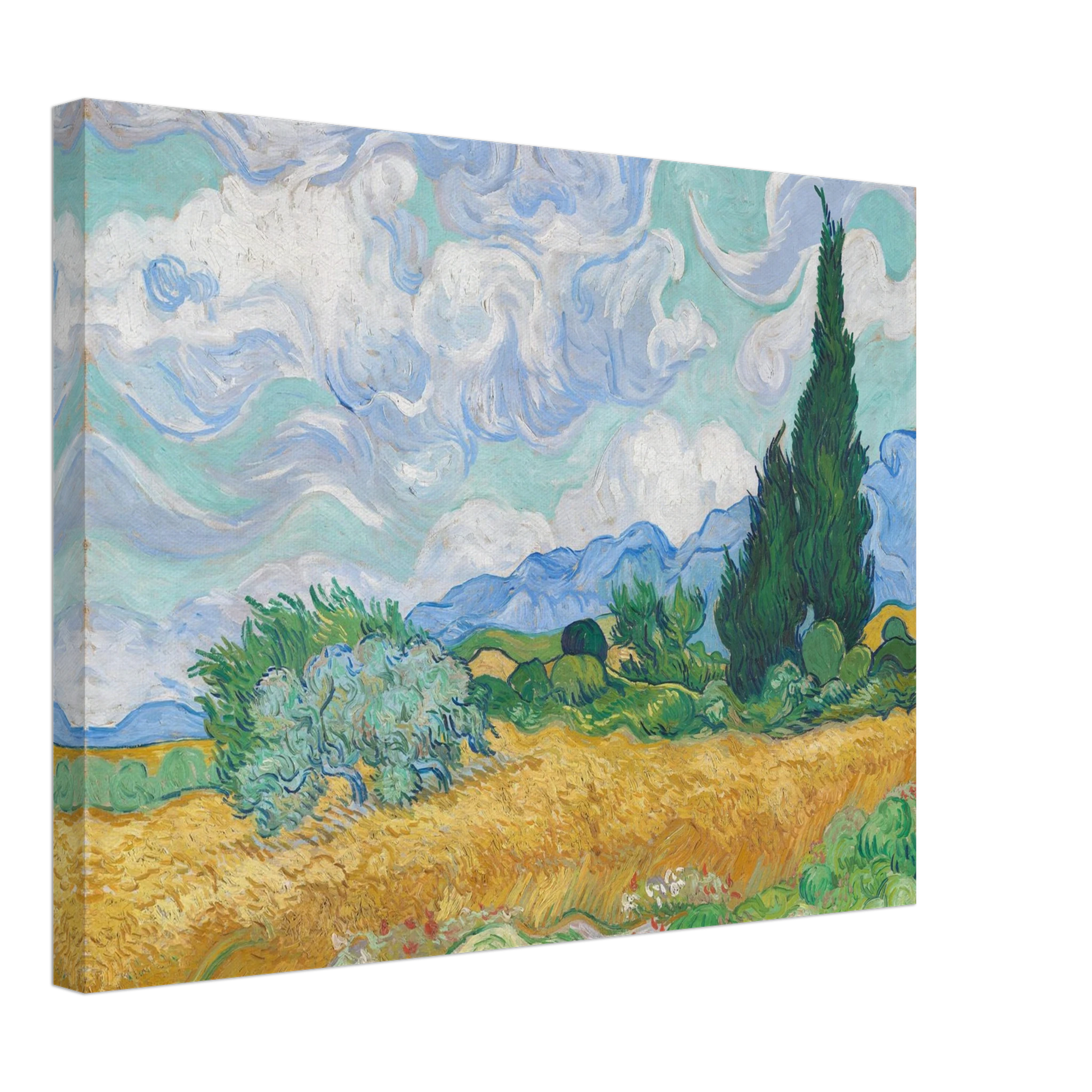 Reproduction du tableau "Champ de blé avec cyprès" de Vincent van Gogh — impression d'art Melanchromia