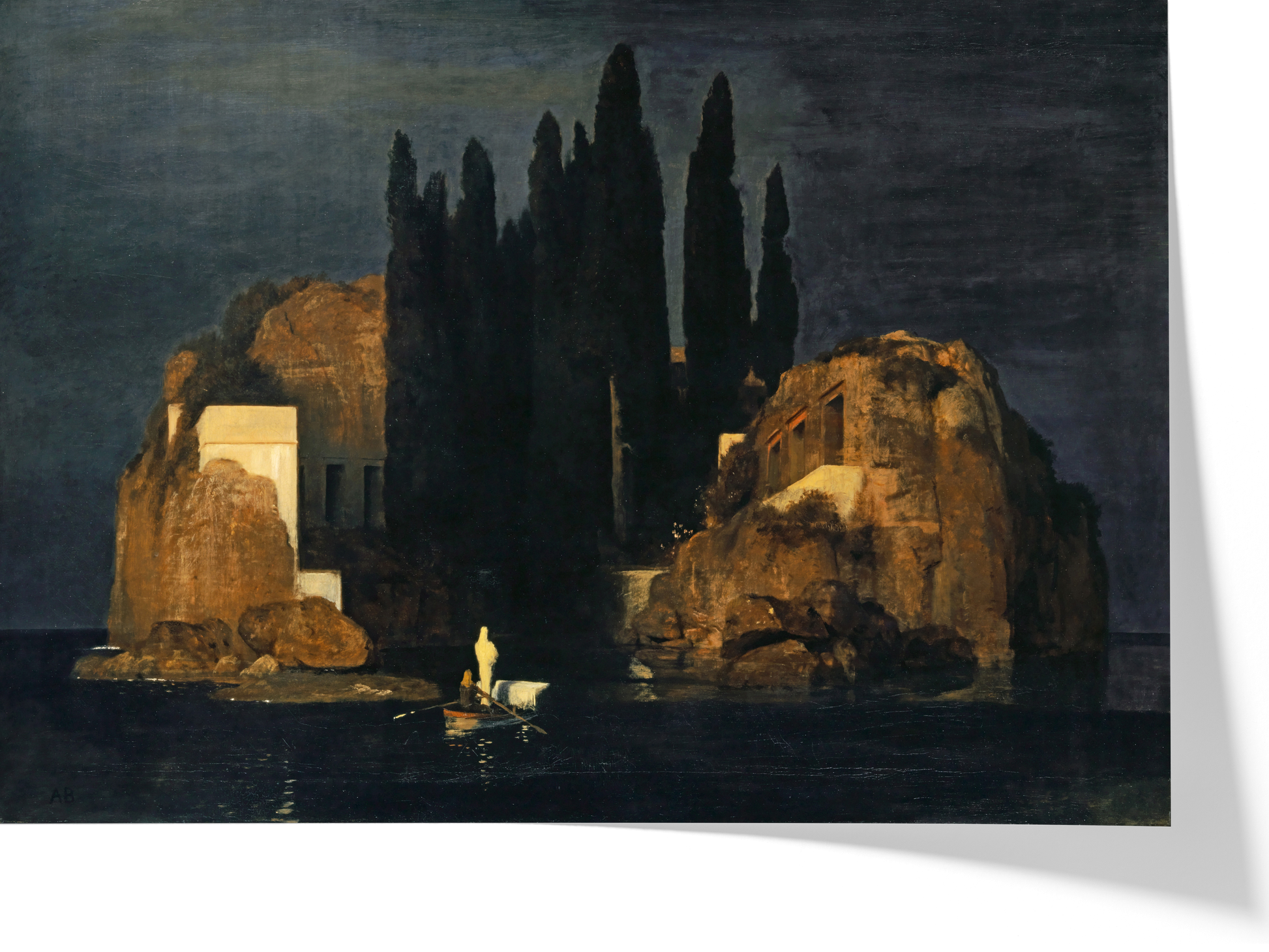 Reproduction du tableau "L'Île des morts (3e version)" de Arnold Böcklin — impression d'art Melanchromia