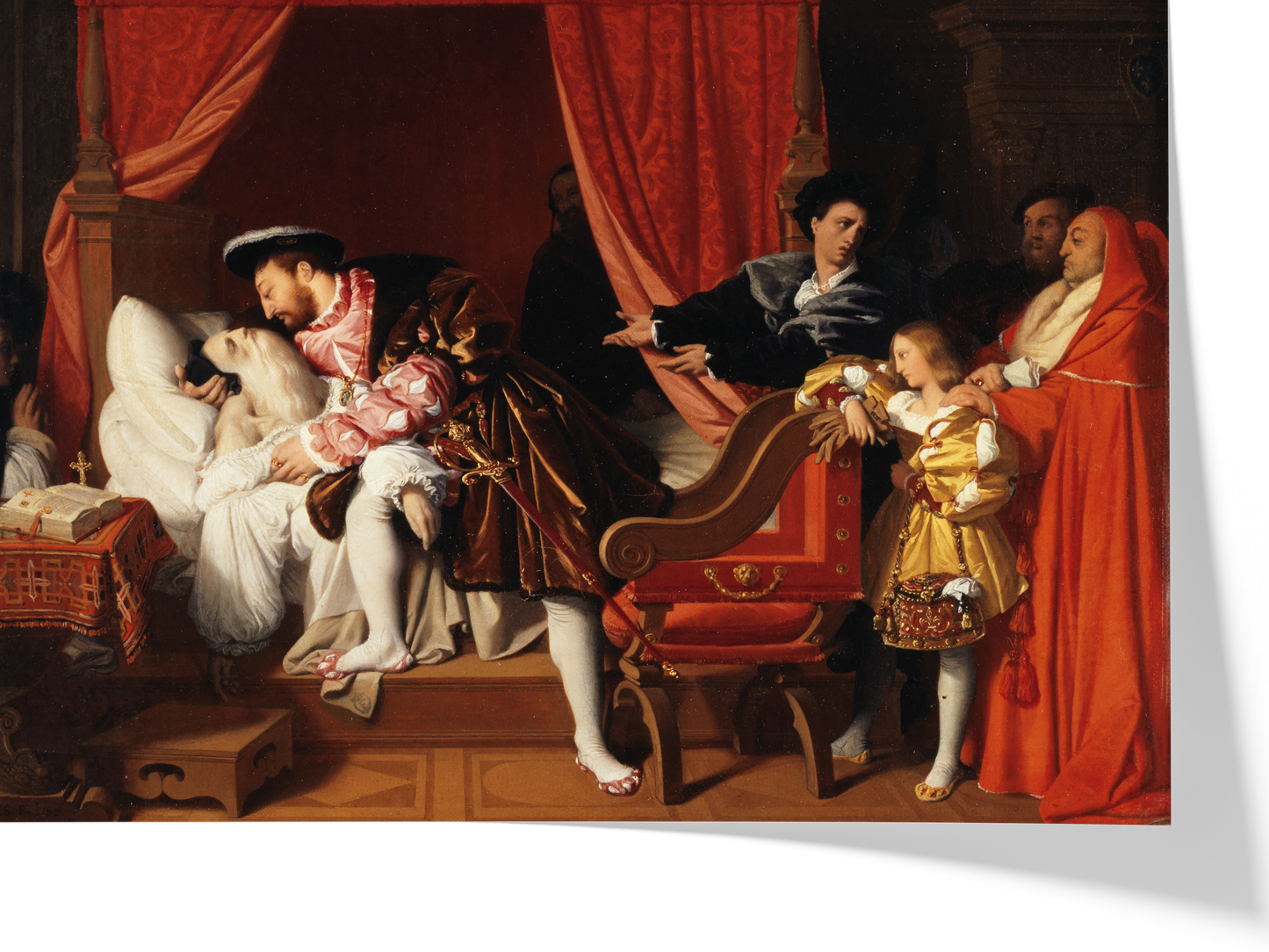 Reproduction du tableau "François Ier reçoit les derniers soupirs de Léonard de Vinci" de Jean-Auguste-Dominique Ingres — impression d'art Melanchromia