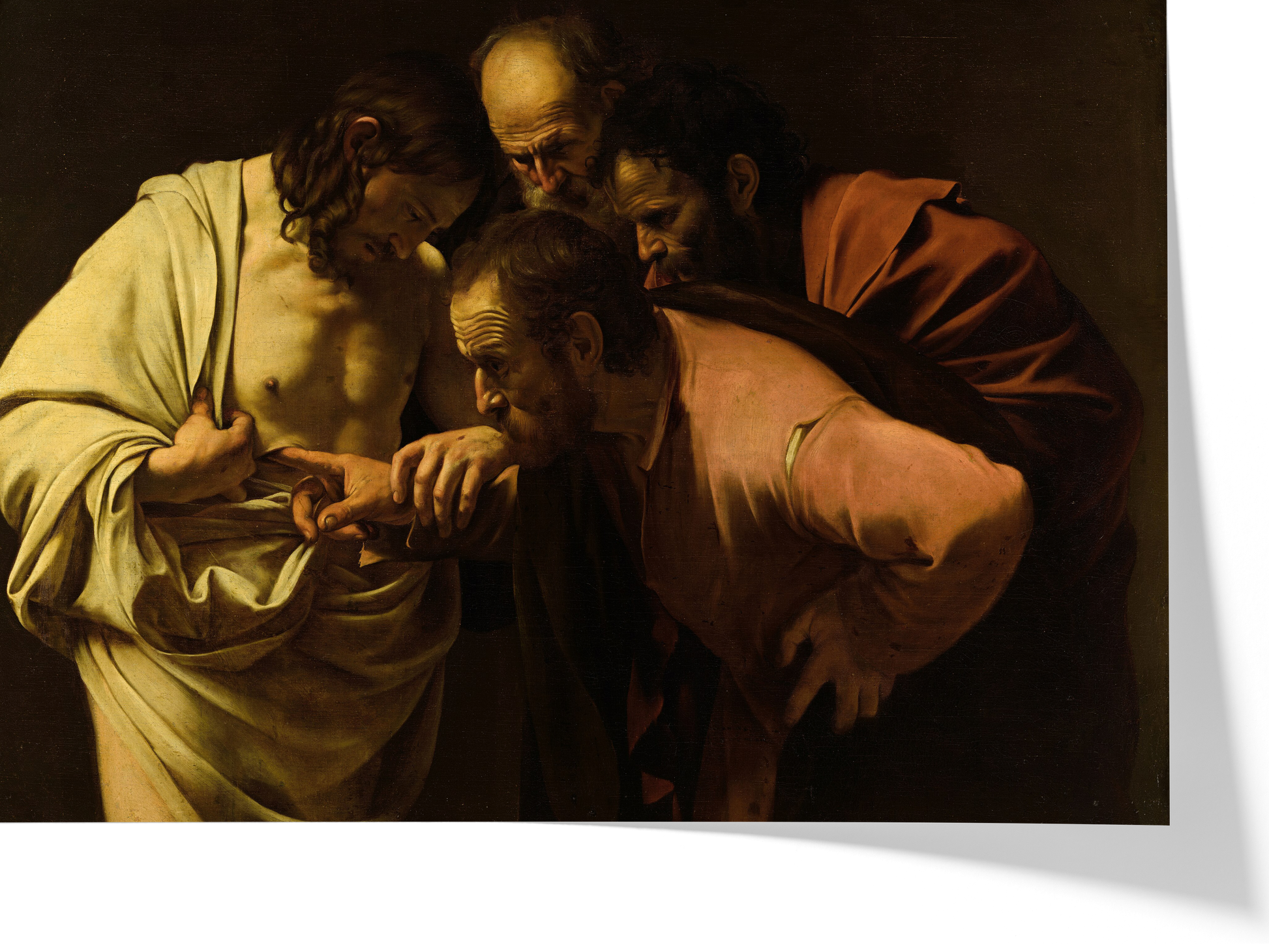 Reproduction du tableau "L'Incrédulité de saint Thomas" de Caravage — impression d'art Melanchromia