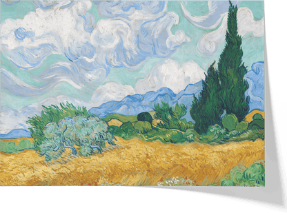 Reproduction du tableau "Champ de blé avec cyprès" de Vincent van Gogh — impression d'art Melanchromia