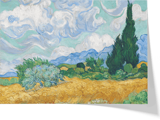 Reproduction du tableau "Champ de blé avec cyprès" de Vincent van Gogh — impression d'art Melanchromia