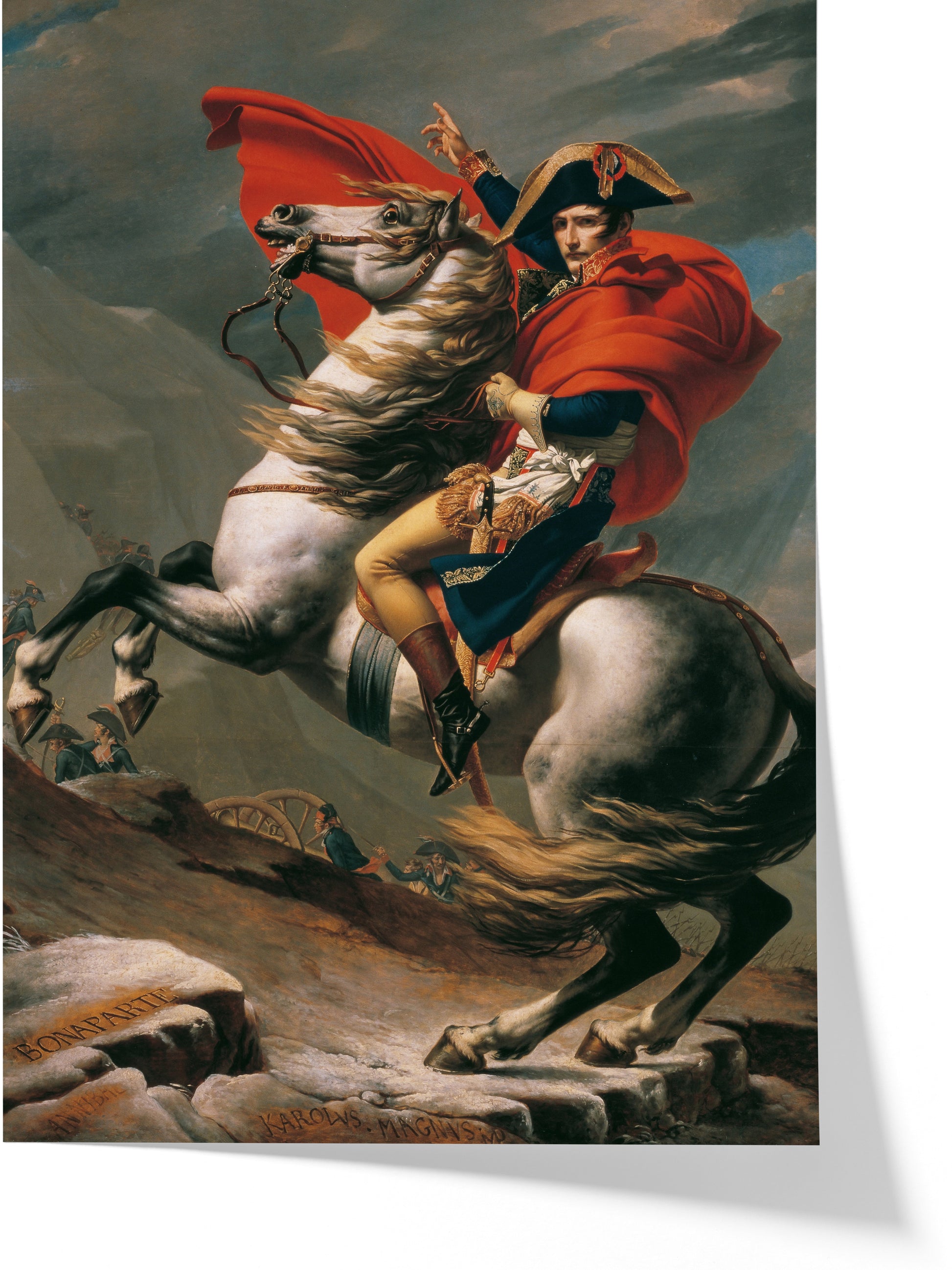 Reproduction du tableau "Bonaparte franchissant le Grand-Saint-Bernard" de Jacques-Louis David — impression d'art Melanchromia