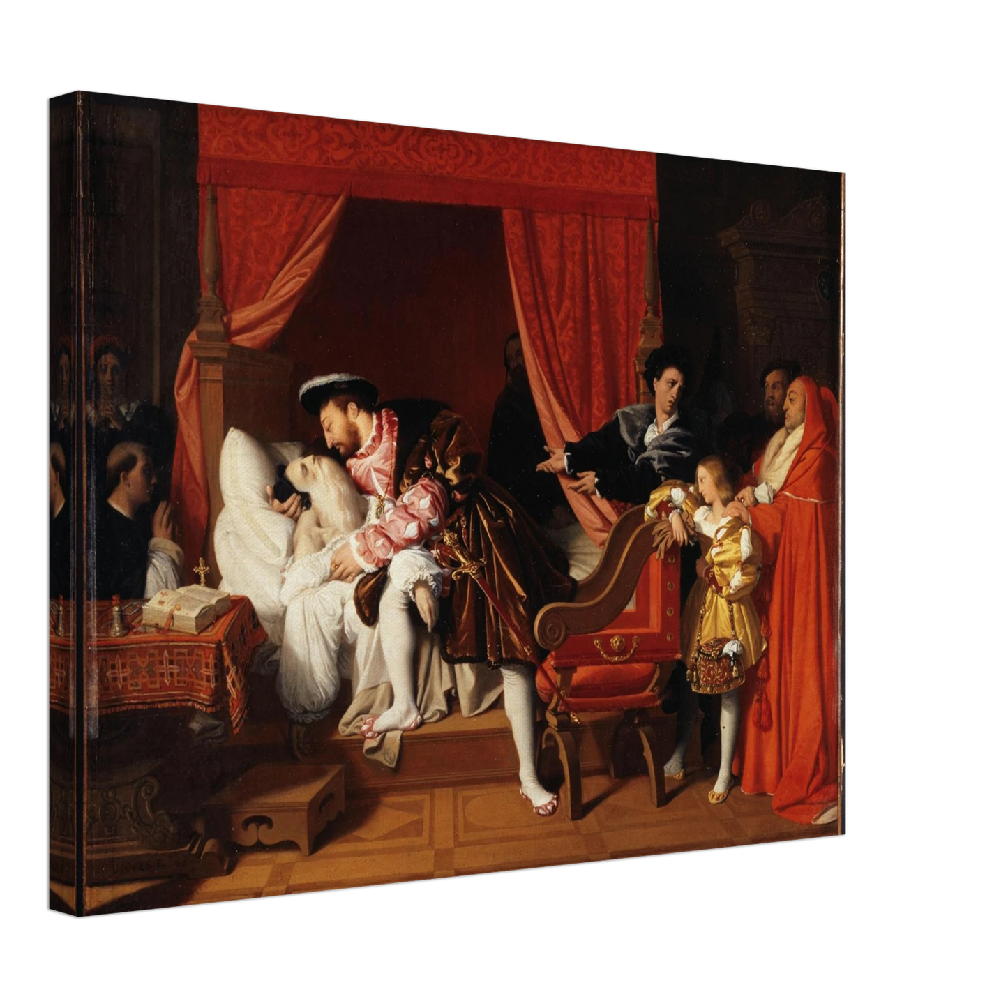 Reproduction du tableau "François Ier reçoit les derniers soupirs de Léonard de Vinci" de Jean-Auguste-Dominique Ingres — impression d'art Melanchromia