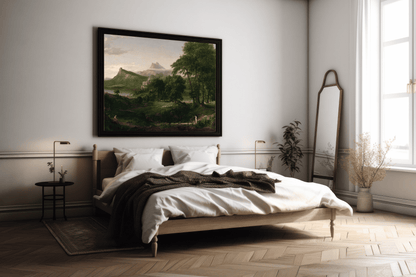 Reproduction du tableau "Le Cours de l'Empire : L'État Arcadien" de Thomas Cole — impression d'art Melanchromia