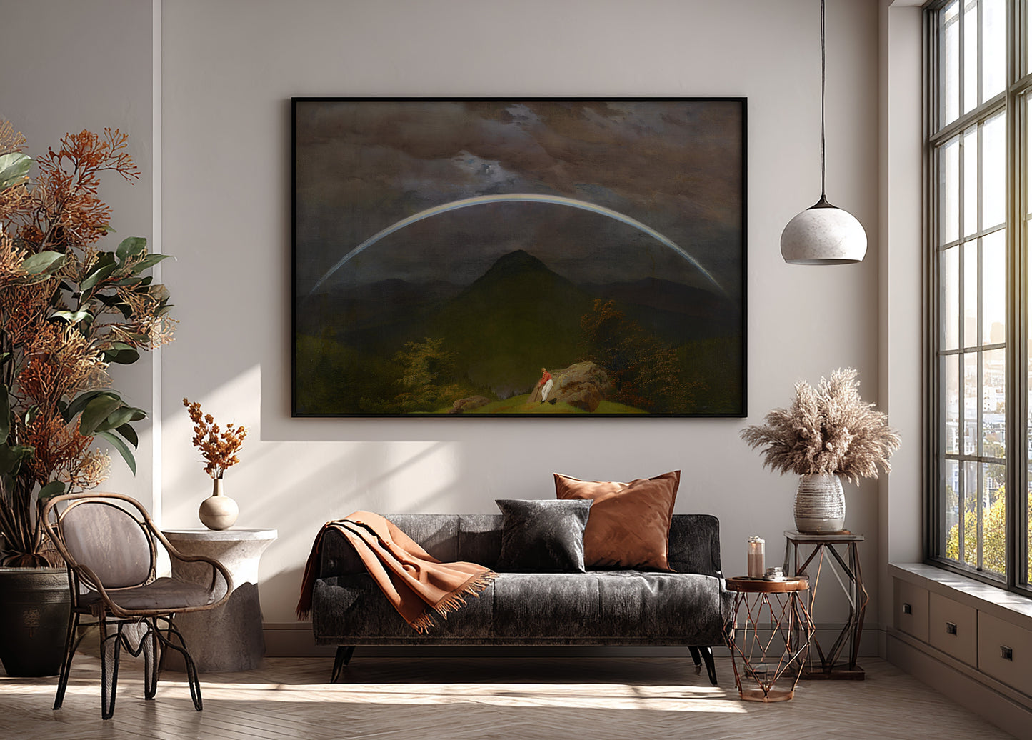 Paysage de montagne avec arc-en-ciel — Caspar David Friedrich — Reproduction art classique — Melanchromia