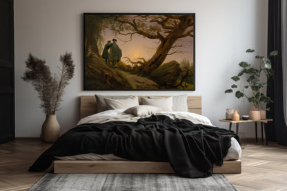 Reproduction du tableau "Deux hommes contemplant la lune" de Caspar David Friedrich — impression d'art Melanchromia