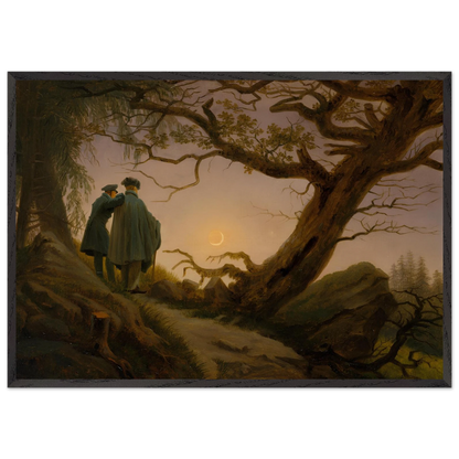 Reproduction du tableau "Deux hommes contemplant la lune" de Caspar David Friedrich — impression d'art Melanchromia