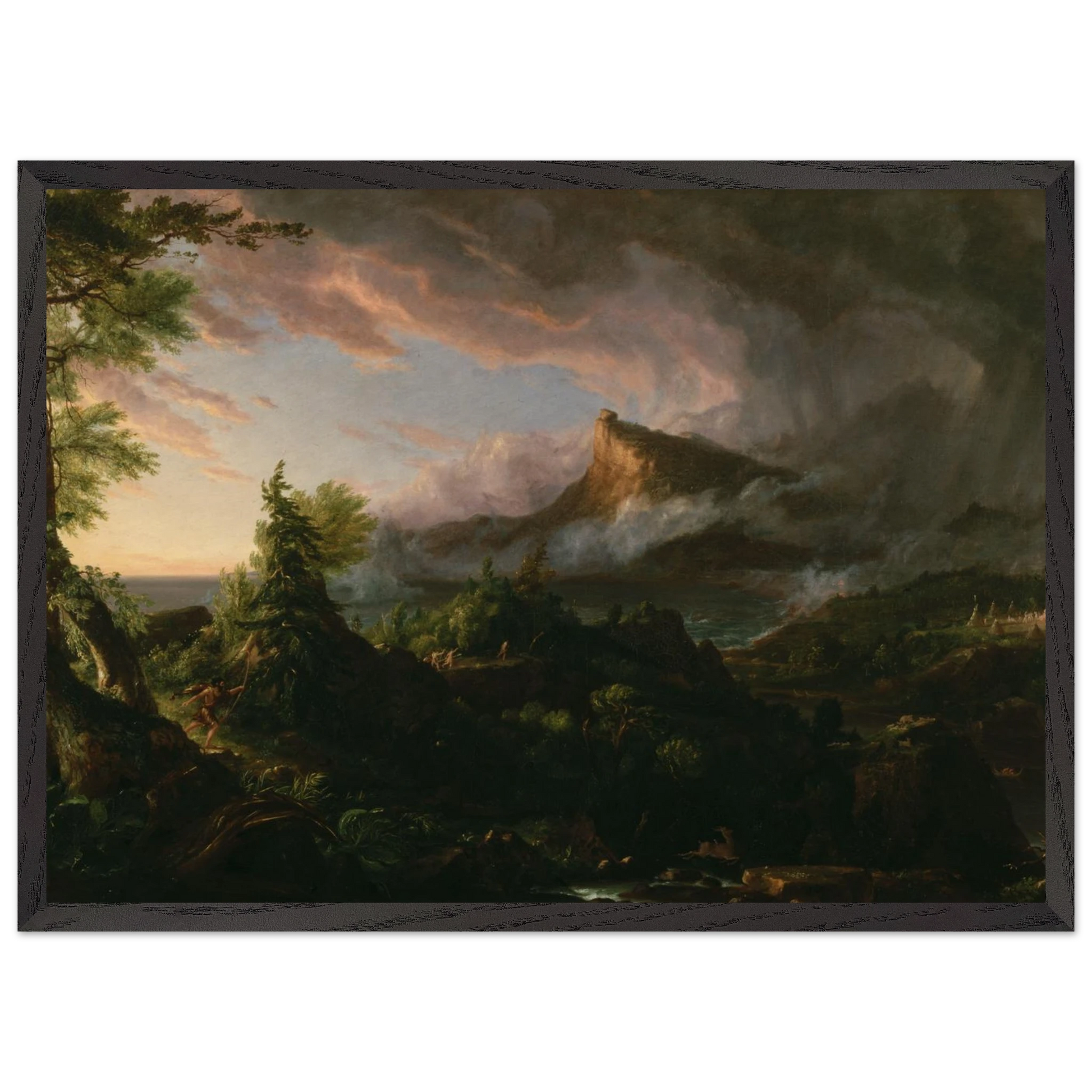 Reproduction du tableau "Le Cours de l'Empire : L'État Sauvage" de Thomas Cole — impression d'art Melanchromia