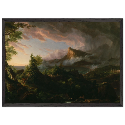 Reproduction du tableau "Le Cours de l'Empire : L'État Sauvage" de Thomas Cole — impression d'art Melanchromia