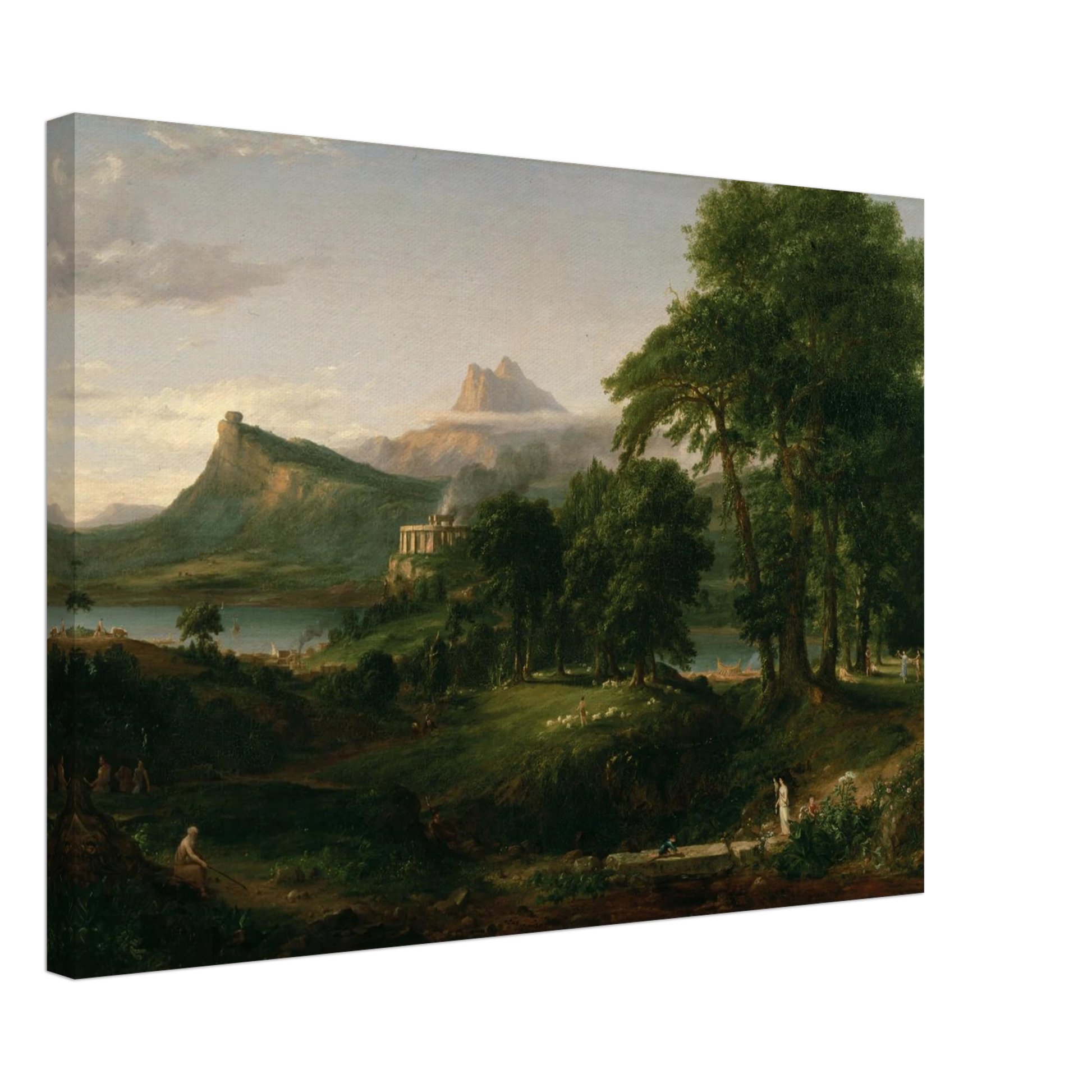 Reproduction du tableau "Le Cours de l'Empire : L'État Arcadien" de Thomas Cole — impression d'art Melanchromia