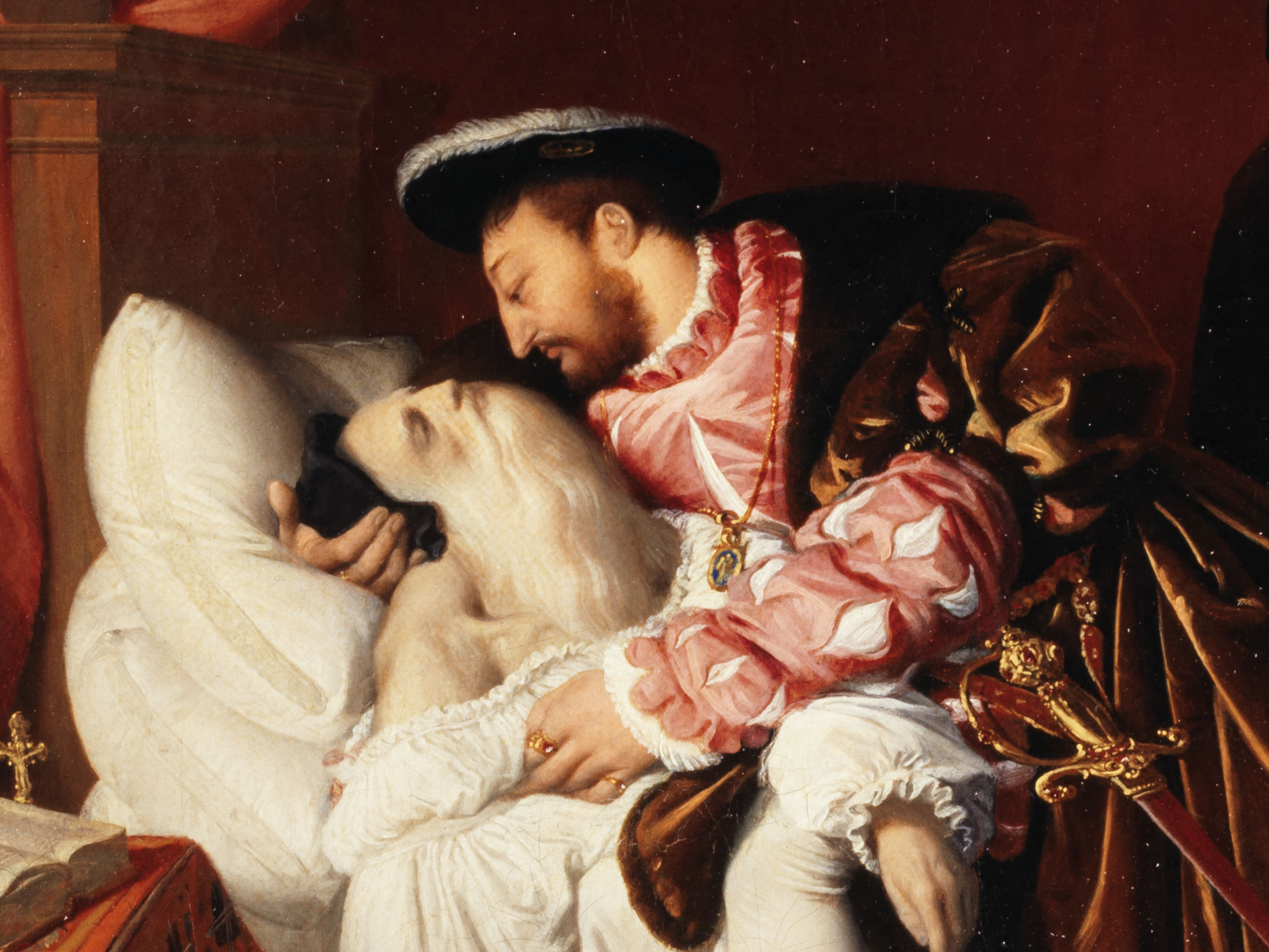 Reproduction du tableau "François Ier reçoit les derniers soupirs de Léonard de Vinci" de Jean-Auguste-Dominique Ingres — impression d'art Melanchromia