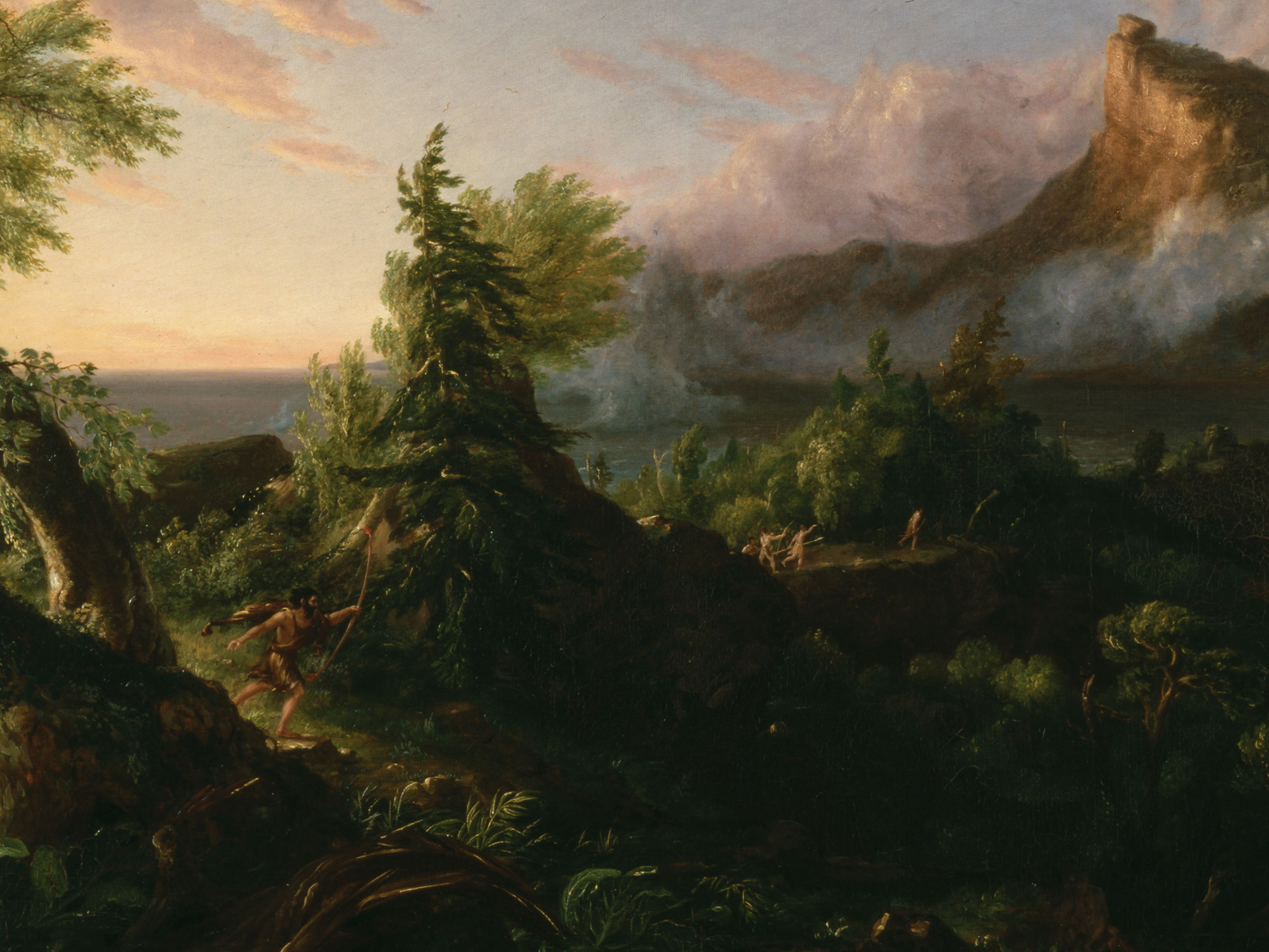 Reproduction du tableau "Le Cours de l'Empire : L'État Sauvage" de Thomas Cole — impression d'art Melanchromia