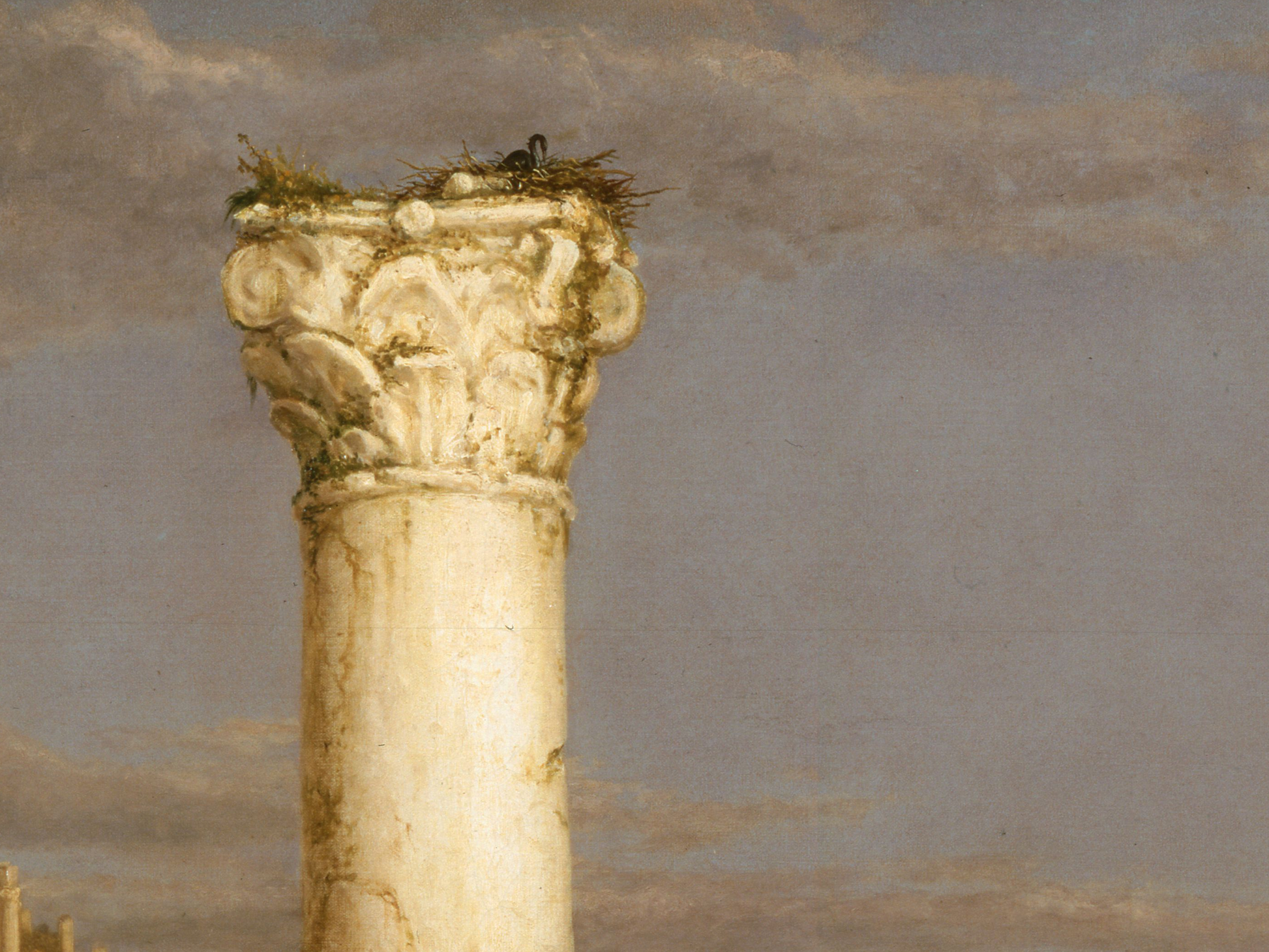 Reproduction du tableau "Le Cours de l'Empire : La Désolation" de Thomas Cole — impression d'art Melanchromia