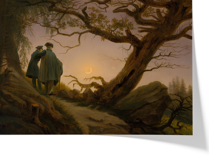 Deux hommes contemplant la lune — Caspar David Friedrich — Reproduction art classique — Melanchromia