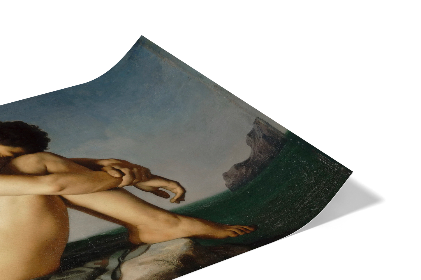 Jeune Homme nu assis au bord de la mer
