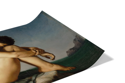 Jeune Homme nu assis au bord de la mer