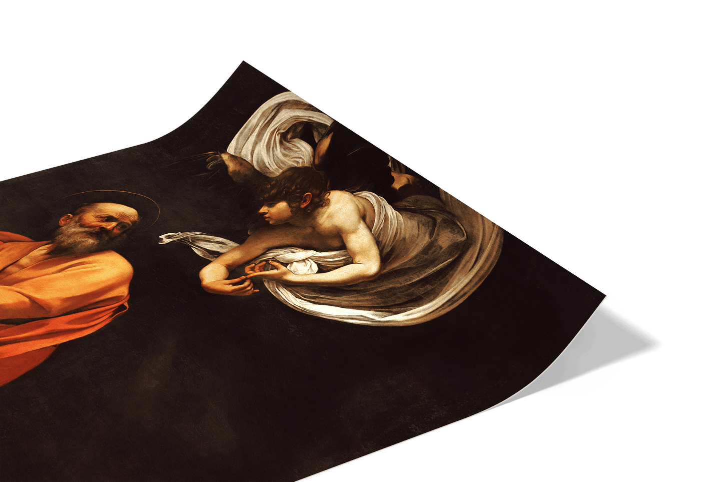 Reproduction du tableau "Saint Matthieu et l'Ange" de Le Caravage — impression d'art Melanchromia