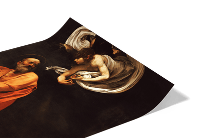 Reproduction du tableau "Saint Matthieu et l'Ange" de Le Caravage — impression d'art Melanchromia