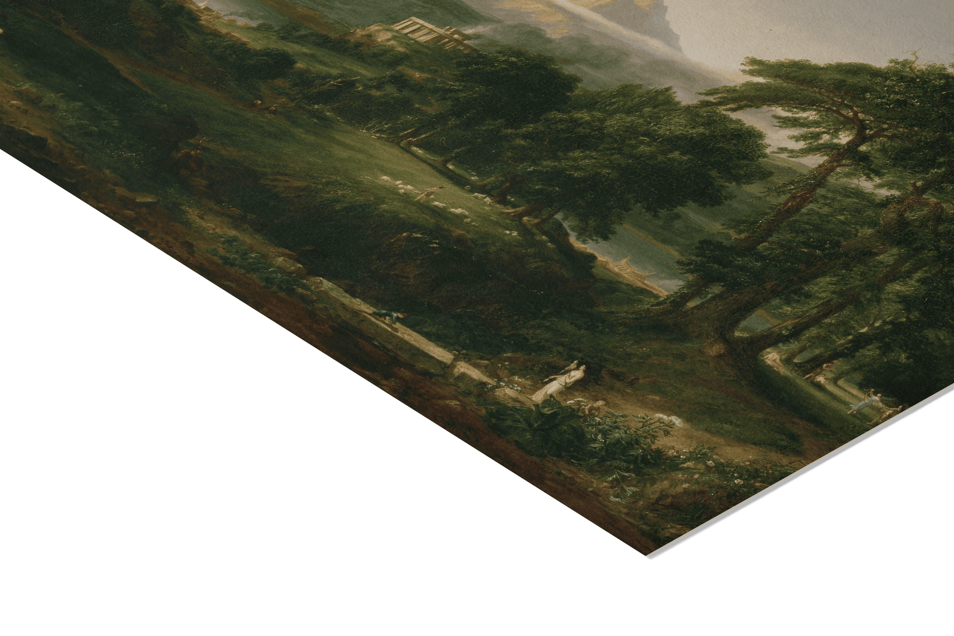 Reproduction du tableau "Le Cours de l'Empire : L'État Arcadien" de Thomas Cole — impression d'art Melanchromia