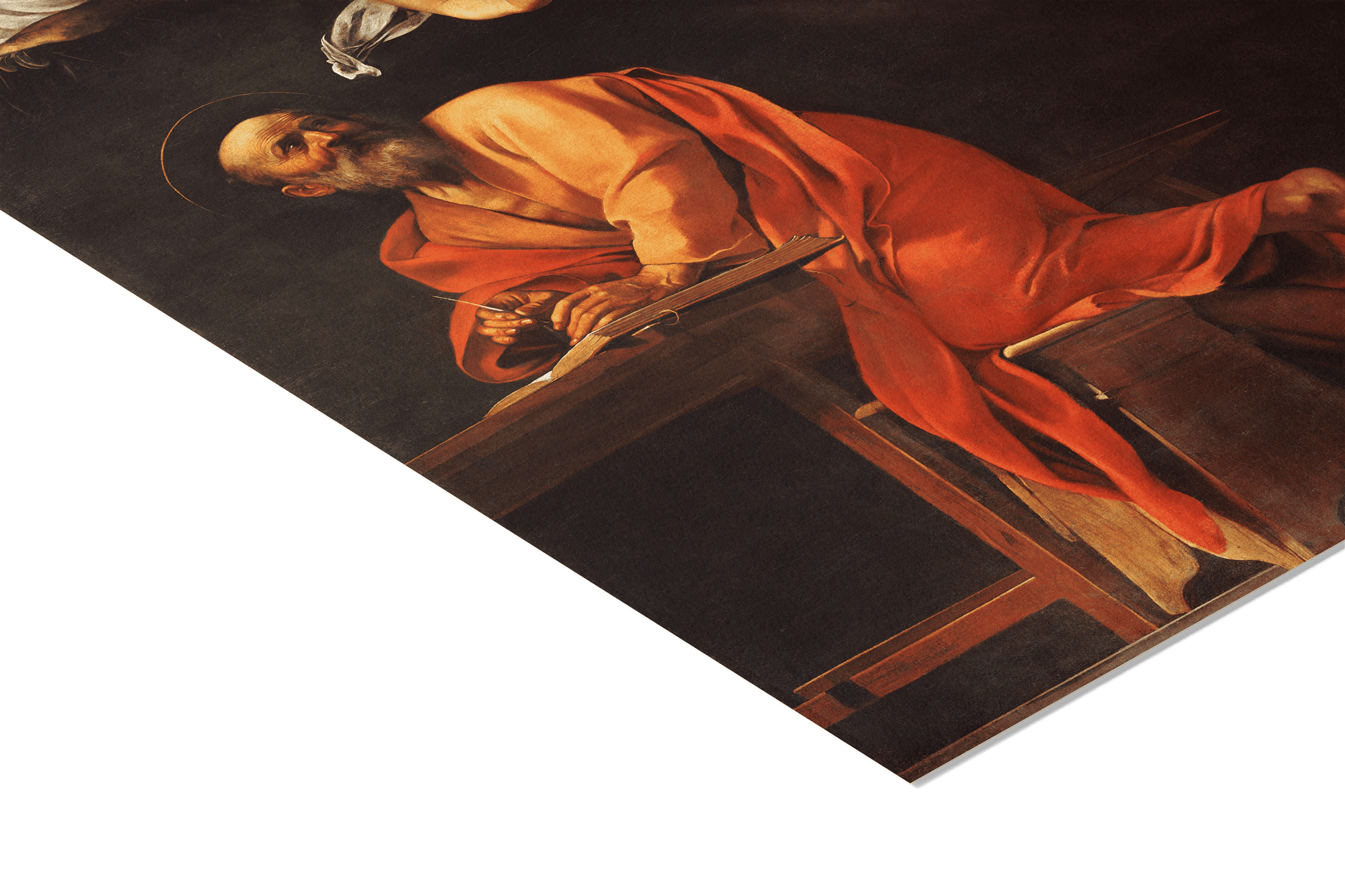 Reproduction du tableau "Saint Matthieu et l'Ange" de Le Caravage — impression d'art Melanchromia