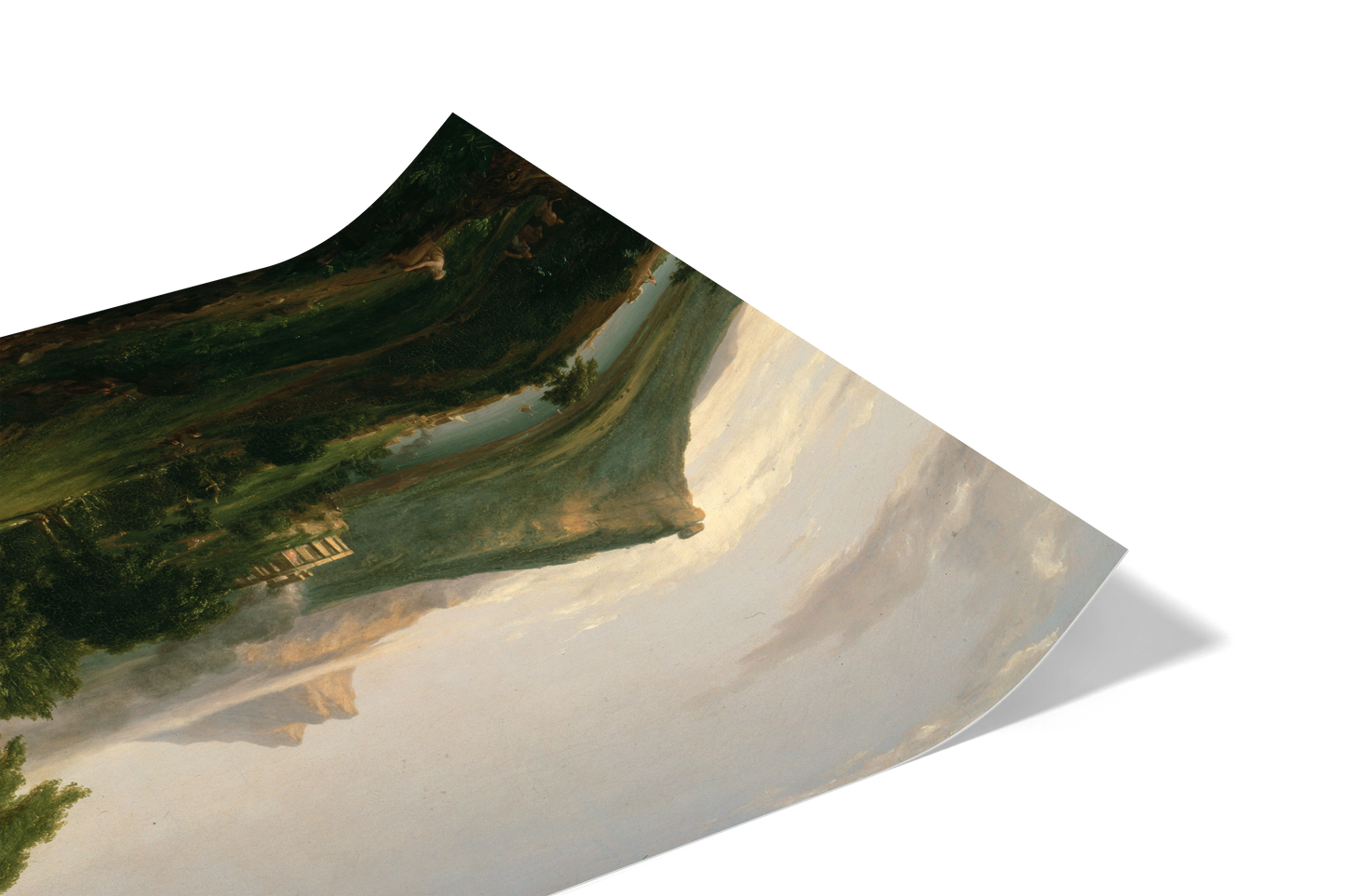 Reproduction du tableau "Le Cours de l'Empire : L'État Arcadien" de Thomas Cole — impression d'art Melanchromia