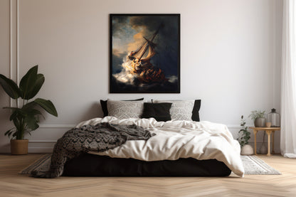 Reproduction du tableau "Le Christ dans la tempête sur la mer de Galilée" de Rembrandt — impression d'art Melanchromia