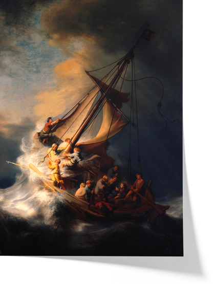 Reproduction du tableau "Le Christ dans la tempête sur la mer de Galilée" de Rembrandt — impression d'art Melanchromia