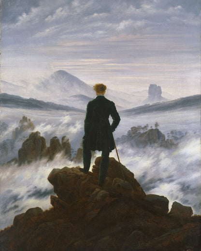 Reproduction du tableau "Le Voyageur contemplant une mer de nuages" de Caspar David Friedrich — impression d'art Melanchromia