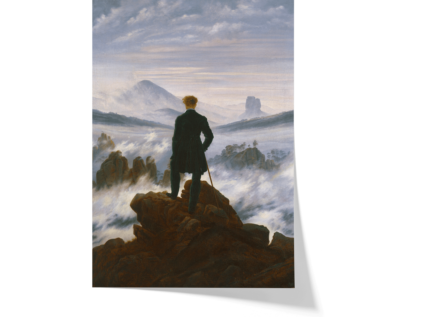Reproduction du tableau "Le Voyageur contemplant une mer de nuages" de Caspar David Friedrich — impression d'art Melanchromia