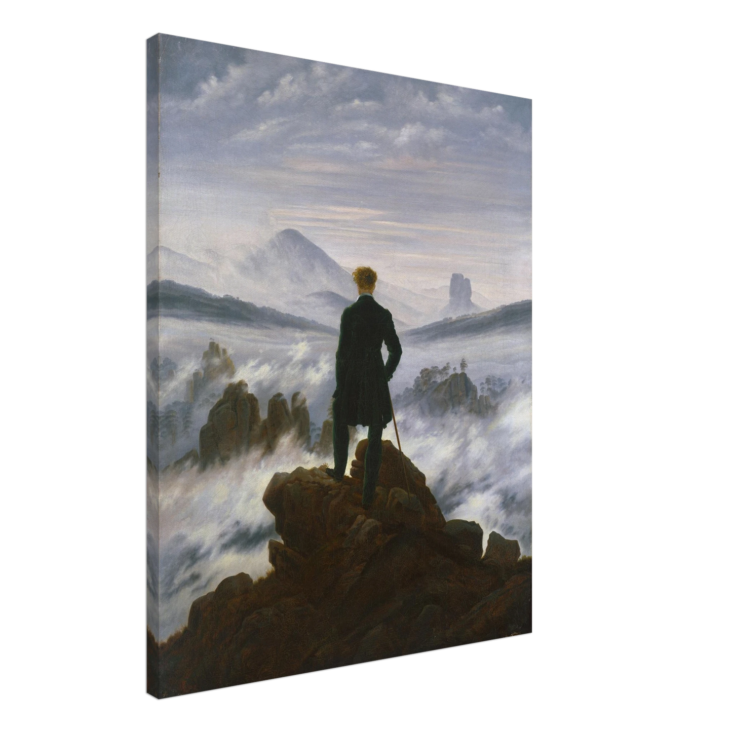 Reproduction du tableau "Le Voyageur contemplant une mer de nuages" de Caspar David Friedrich — impression d'art Melanchromia