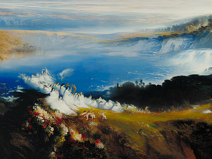 Reproduction du tableau "Les Plaines du Paradis" de John Martin — impression d'art Melanchromia
