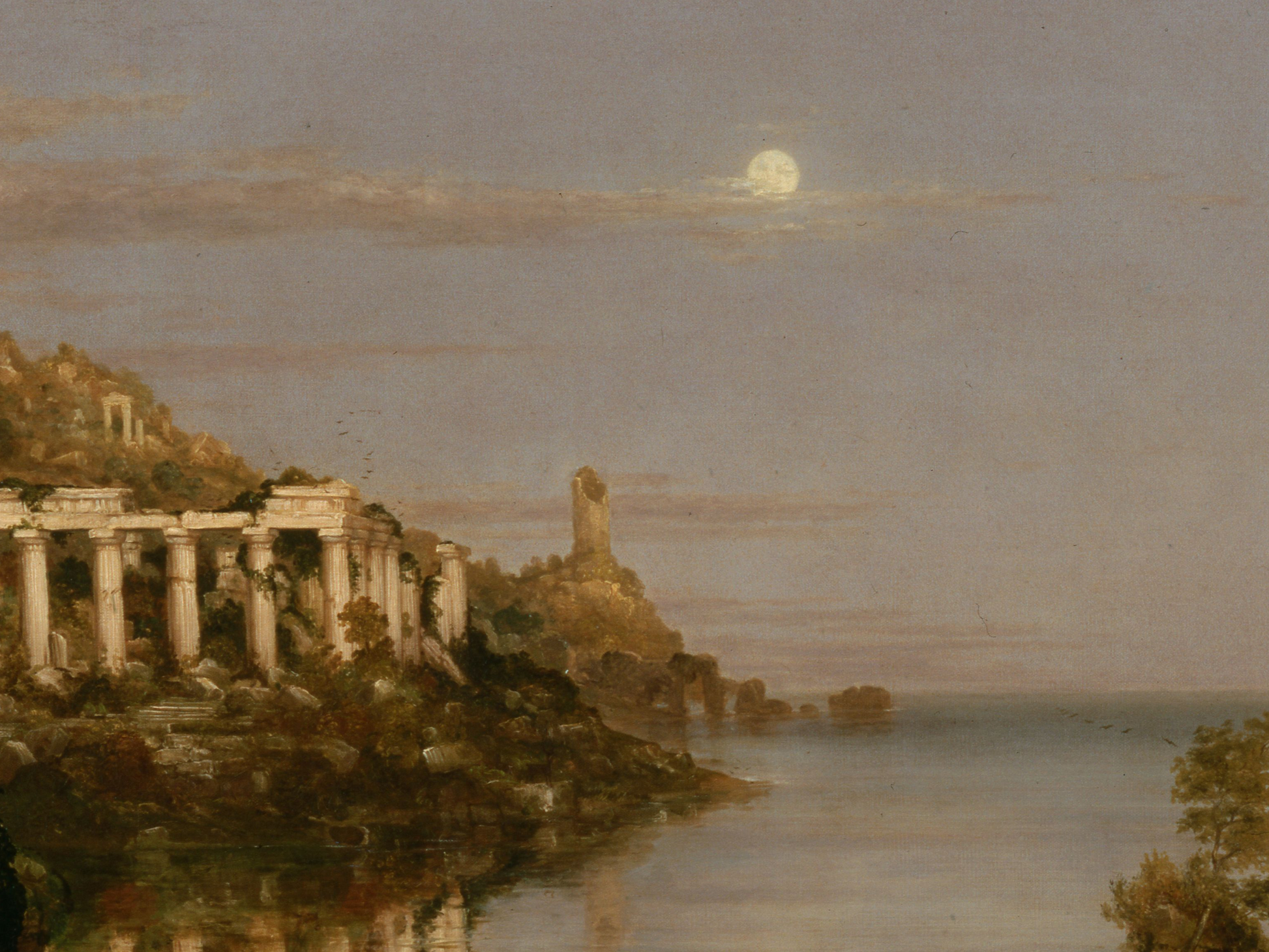 Reproduction du tableau "Le Cours de l'Empire : La Désolation" de Thomas Cole — impression d'art Melanchromia