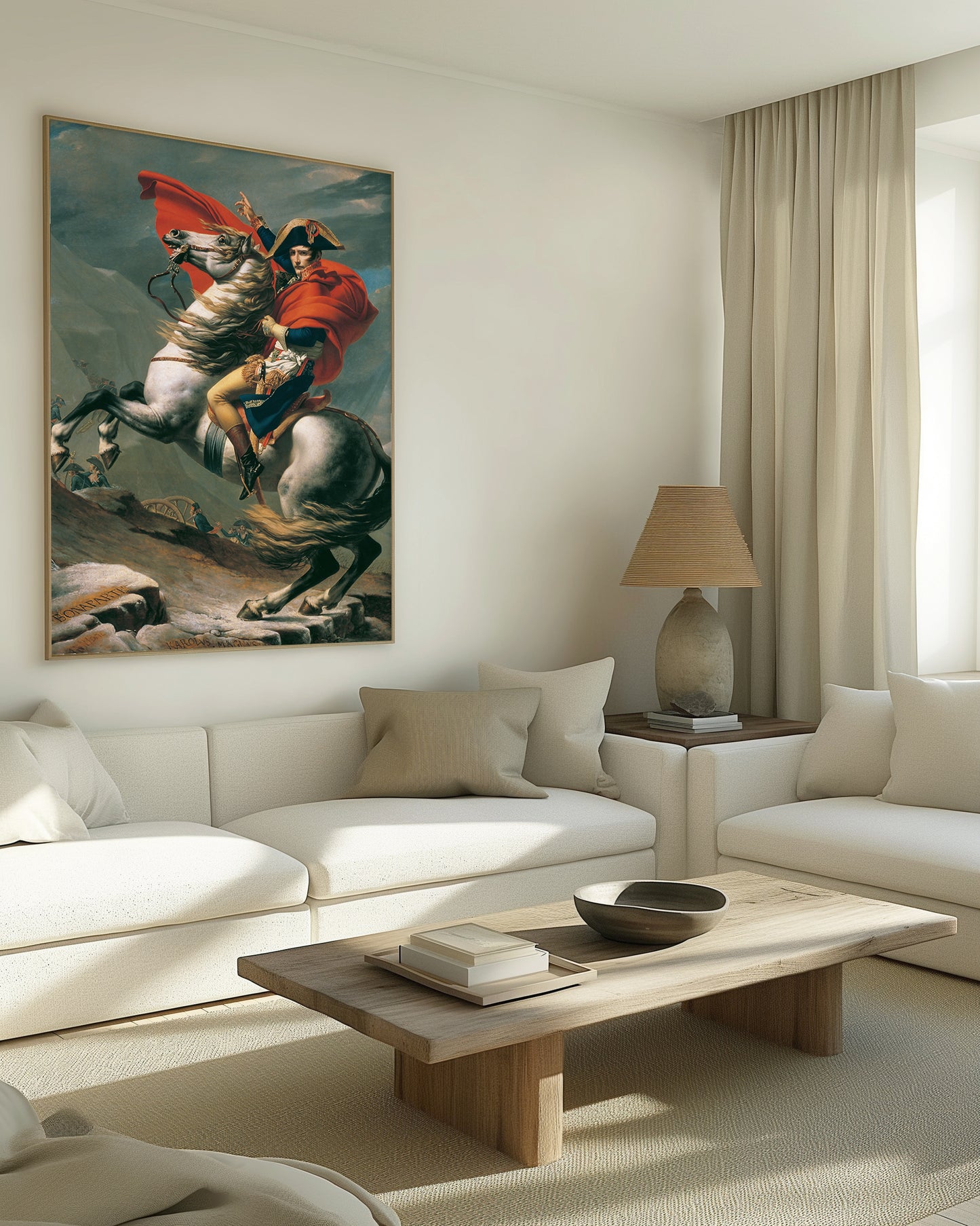 Reproduction du tableau "Bonaparte franchissant le Grand-Saint-Bernard" de Jacques-Louis David — impression d'art Melanchromia