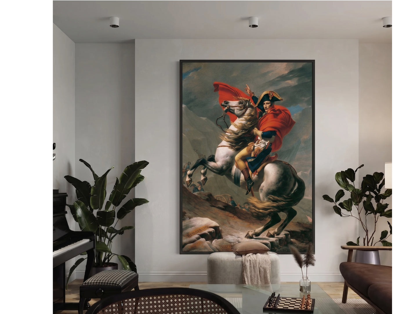 Reproduction du tableau "Bonaparte franchissant le Grand-Saint-Bernard" de Jacques-Louis David — impression d'art Melanchromia