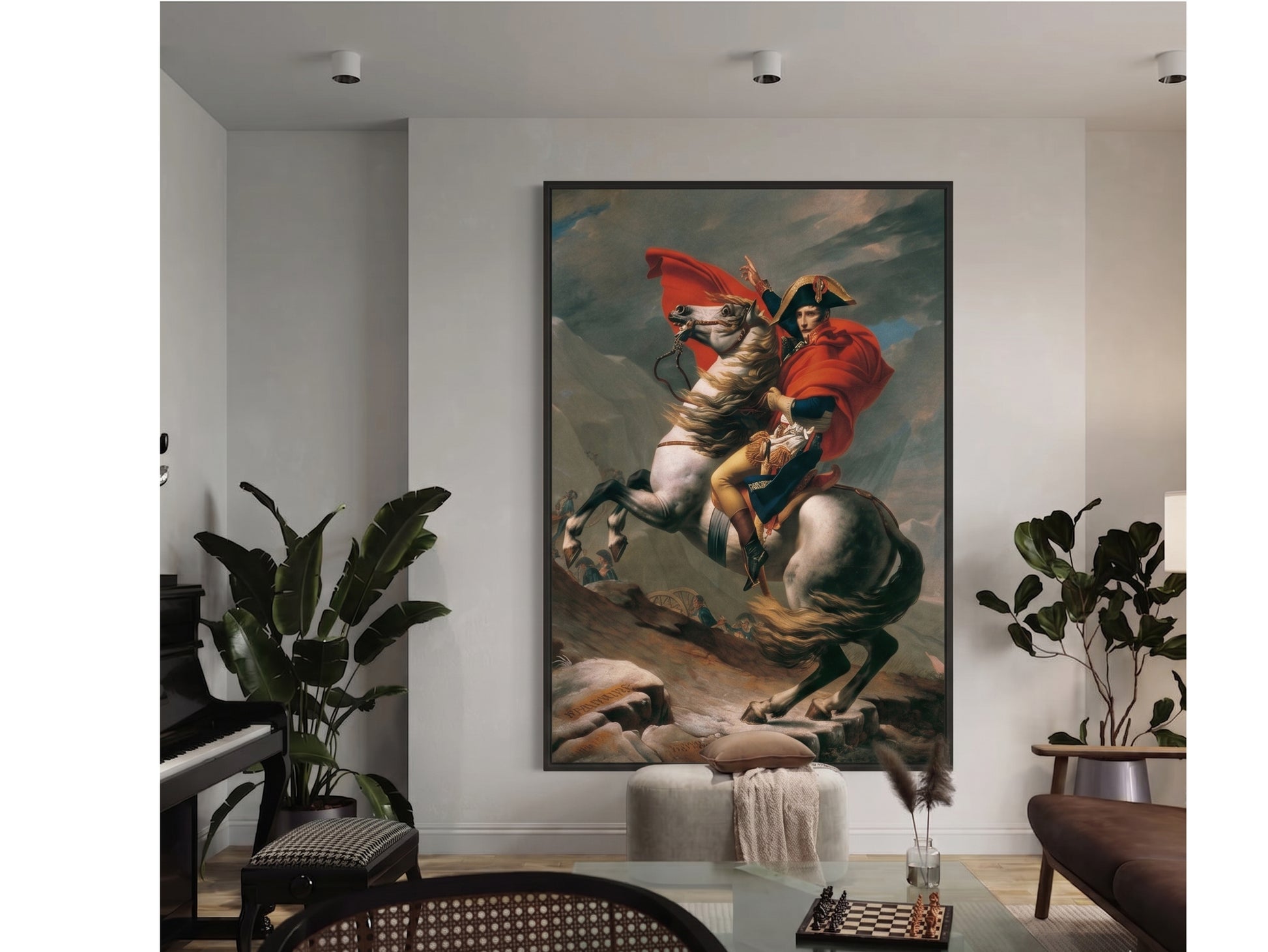 Reproduction du tableau "Bonaparte franchissant le Grand-Saint-Bernard" de Jacques-Louis David — impression d'art Melanchromia