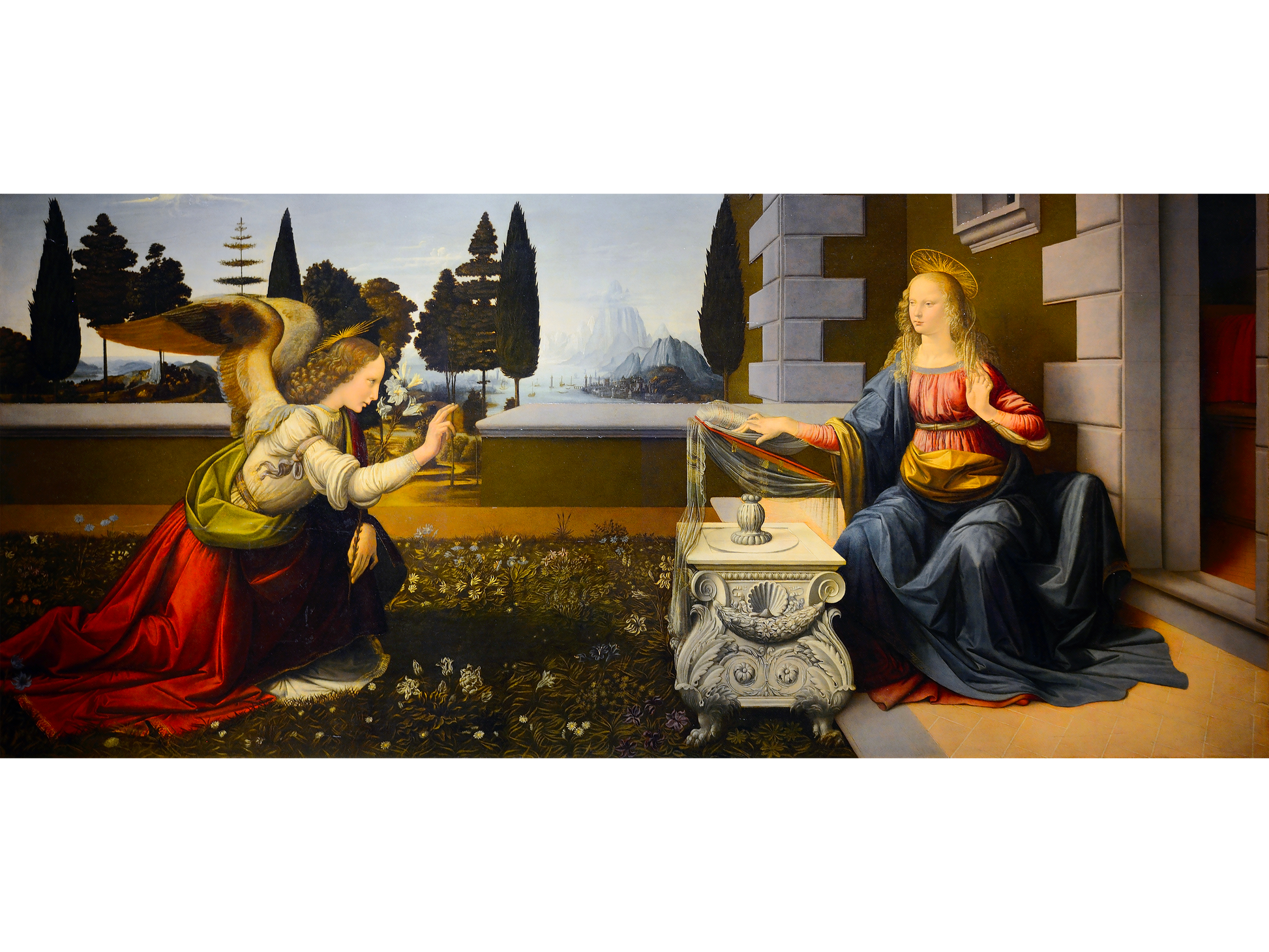 Reproduction du tableau "L'Annonciation" de Léonard de Vinci — impression d'art Melanchromia